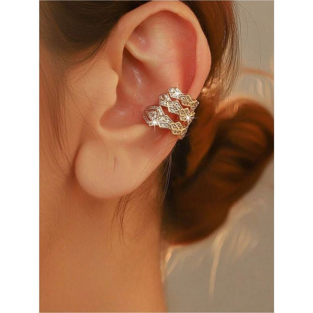Gold Crystal Ear Cuff N2073